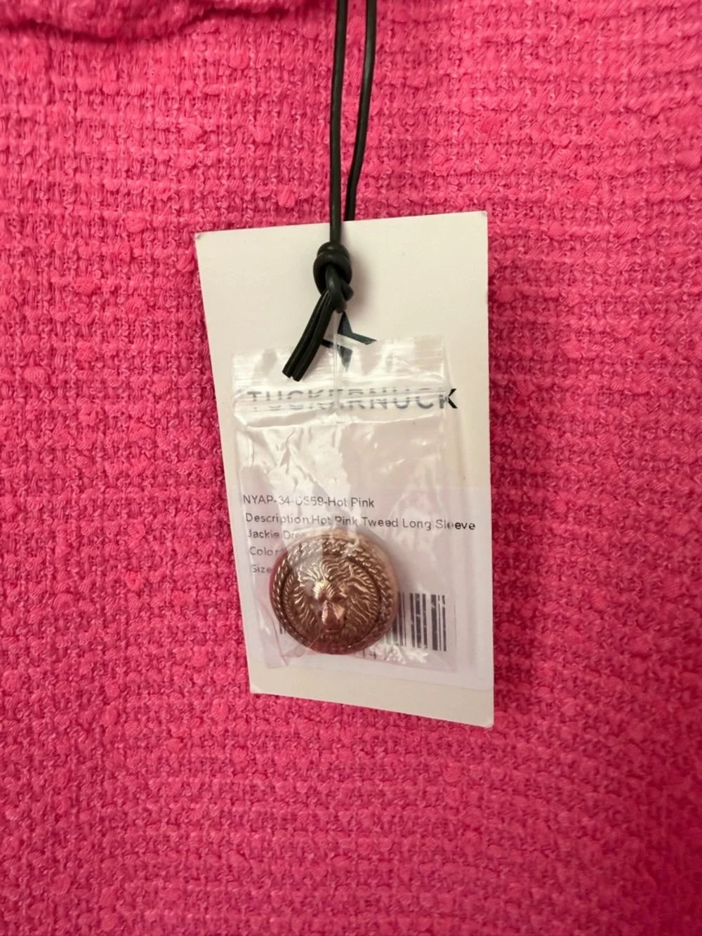 Tuckernuck Hot Pink Bouclé Dress with Braided Collar - Picture 3 of 3